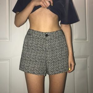 White and black trendy boho shorts